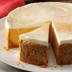 Pumpkin Cheesecake with Sour Cream Topping