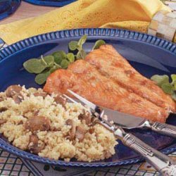 Maple Salmon with Mushroom Couscous