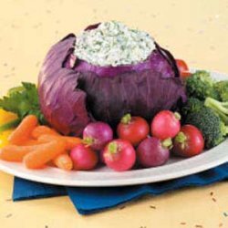 Spinach Dip in Red Cabbage