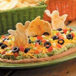 Tex-Mex Dip with Spooky Tortilla Chips