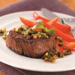 Steaks with Poblano Relish
