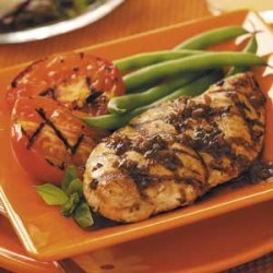 Grilled Basil Chicken and Tomatoes