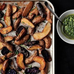 Roasted Fingerling Potatoes with Chive Pesto