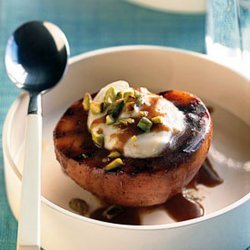 Grilled Brown-Sugar Peaches with White Chocolate