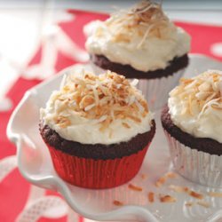 Red Velvet Cupcakes with Coconut Frosting