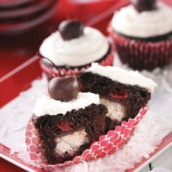 Cherry Chocolate Coconut Cupcakes