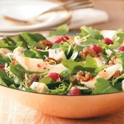 Raspberry Pear Salad with Glazed Walnuts