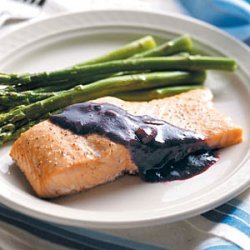 Cedar Plank Salmon with Blackberry Sauce