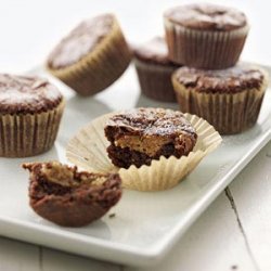 Peanut Butter-Filled Brownie Cupcakes