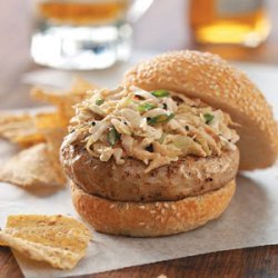 Ginger Chicken Burgers with Sesame Slaw