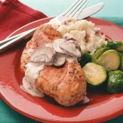 Chicken Portobello with Mashed Red Potatoes