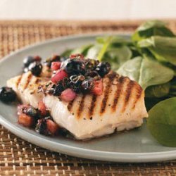Grilled Halibut with Blueberry Salsa