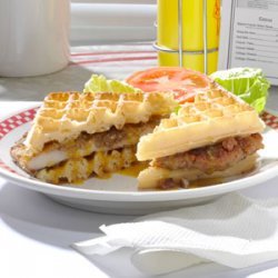 Pecan-Crusted Chicken Waffle Sandwiches