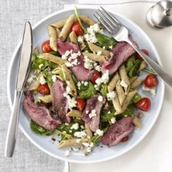 Beef and Blue Cheese Penne with Pesto