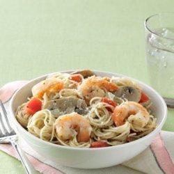 Garlic Shrimp & Mushroom Pasta