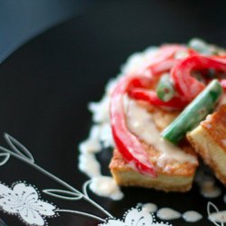Seared Tofu with with Green Beans and Asian Coconut Sauce
