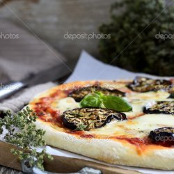 Eggplant and Tomato Pizza