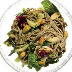 Sesame Soba Noodles with Cucumber, Bok Choy, and Mixed Greens