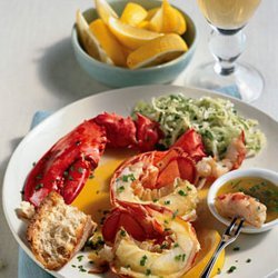 Steamed Lobster with Lemon-Herb Butter