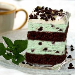 Mint-Truffle Ice Cream Terrine with Mint and Chocolate Sauces