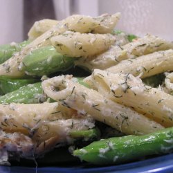 Penne with Smoked Trout and Sugar Snap Peas