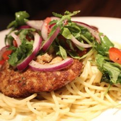 Veal Cutlets with Arugula and Tomato Salad