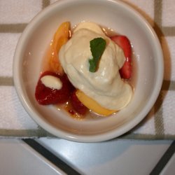 Strawberries and Peaches with Balsamic Zabaglione