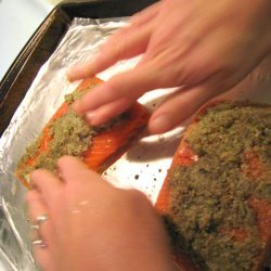 Pecan-Crusted Salmon with Sorrel Sauce