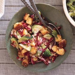 Panettone Panzanella with Pancetta and Brussels Sprouts