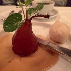 Marsala-Poached Pears with Cinnamon