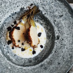 Pot-Roasted Celery Root with Olives and Buttermilk