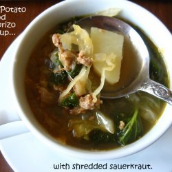 Potato Soup with Kale and Chorizo