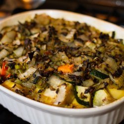 Vegetable Casserole with Tofu Topping