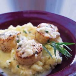 Scallops with Mashed Potatoes with Tarragon Sauce