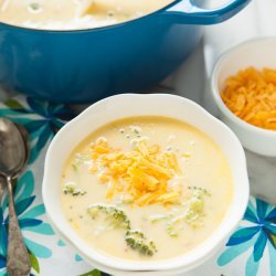 Broccoli Soup with Cheddar Cheese