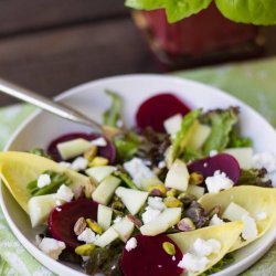 Roasted Beet Salad with Beet Greens and Feta