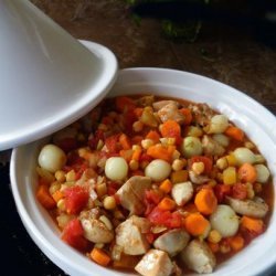 Easy Crock Pot Moroccan Chicken, Chickpea and Apricot Tagine