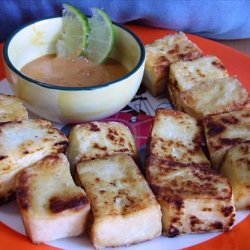 Pan-Fried Tofu with Spicy Peanut Sauce