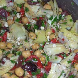 Marinated Chickpea and Artichoke Salad with Feta