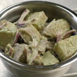 Garlicky Cilantro Roasted Potato Salad