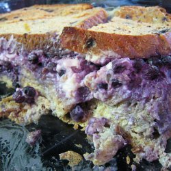 Blueberry Cream Cheese Stuffed Baked French Toast