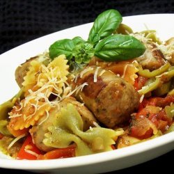 Italian Turkey Sausage and Peppers With Bow Tie Pasta