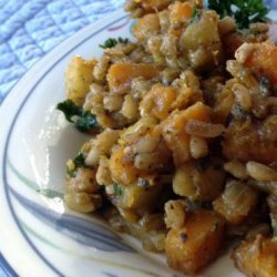 Weight Watchers Barley With Butternut Squash, Apples and Onions