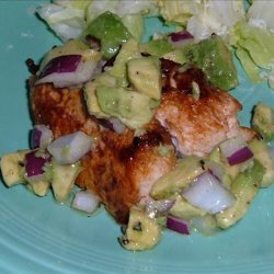 Pan Grilled Chicken with Avocado and Red Onion Salsa
