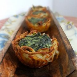 Spinach and Goat Cheese Hashbrowns Nests