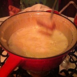Three-Cheese Fondue with Champagne