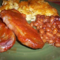 Awesome BBQ Pork Chops and Beans