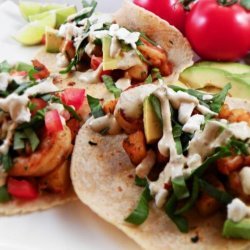 California Style Shrimp & Potato Tacos With Cilantro Crema