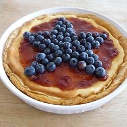 Red, White, and Blueberry Cheesecake Pie