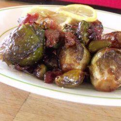 Brussels Sprouts With Bacon, Pistachios and Balsamic Vinegar